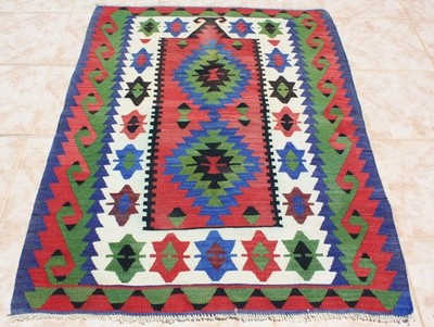 KILIM RUG 3x4, TURKISH KILIM AREA RUG WOOL 36'' x 50'', KELIM CARPET RUG GEOMETRIC