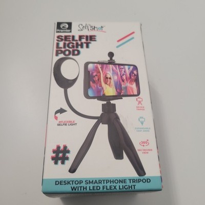 Premier Selfshot Selfie Light Pod Desktop Smartphone Tripod With LED Flex Light