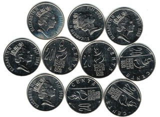 Fiji Fidschi Fiji S 104 KM 95: 20 Cents 2003 UNC 10 Stück wholesale dealer Händl