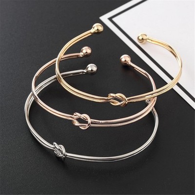 Metall Draht Knoten Manschette Armreif verstellbar Glitzer Armband