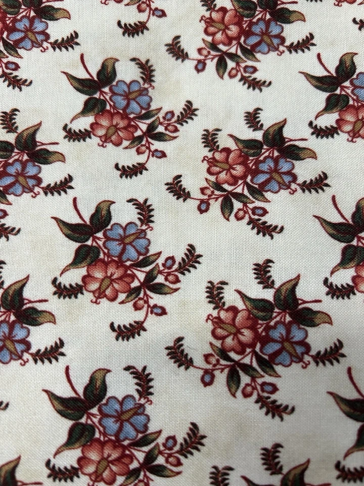 Civil War Fabric Victorias Crown by Brackman for MODA1 Yard X 44” Floral - Image 2 of 4
