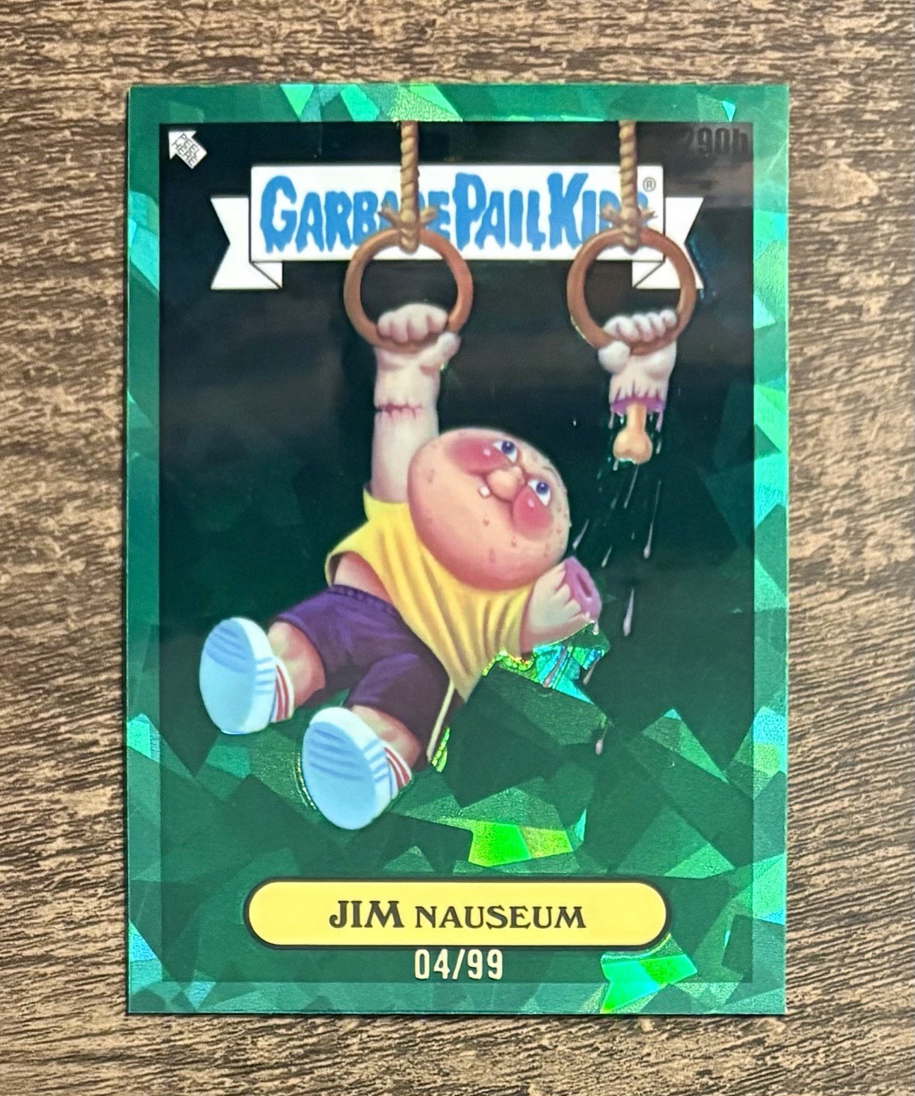 2024 Topps Garbage Pail Kids Chrome Cl Green Sapphire #290b Jim Nauseum front