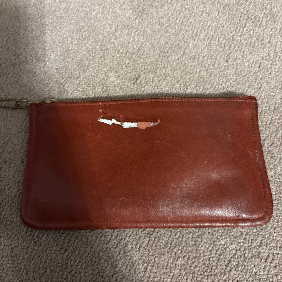 Kit de Maquillaje Estuche Ajustado Cuero Rojo Coach 7170 Coach 7170 Vintage Años 80 90 Cremallera Cosmética Foto 4 de 4