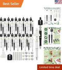36 Sets Bride Beadable Pens Bulk Wedding Bead Pens Ballpoint DIY Making Kit Vale