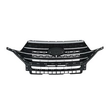 For 2020-2024 Ford Explorer Front Bumper Upper Grille Gloss Black Wchrome Trim