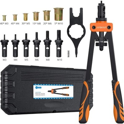 AUTOUTLET 14'' Nietmutternzange Set für Autoreparaturen & Möbel mit 150 Nieten