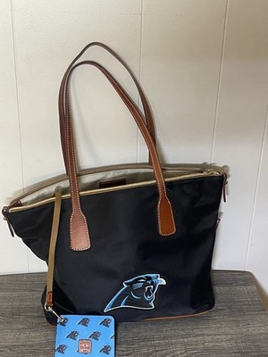 Dooney & Bourke Carolina Panthers NFL Tote Bag Black w/ Brown Trim