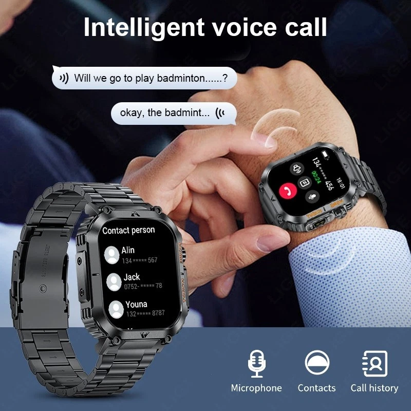 🔥Military Smart Watch for Men(Call Receive/Dial)Rugged Tactical Fitness Tracker - Image 2 of 4