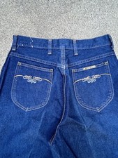 Vintage Wrangler Jeans 1970s 80s Women  s Embroidered Dark Denim Talon Zip