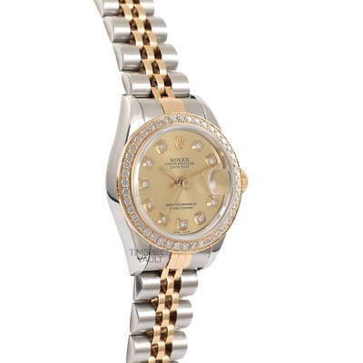 ROLEX LADY DATEJUST 69173 TT 18K GOLD & STEEL 26MM CHAMPAGNE DIAL