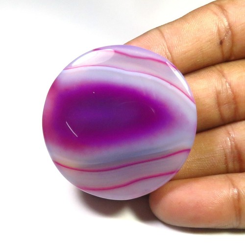 Purple Onyx Geode Cabochon 41mm Natural Onyx Geode Round Agate Gemstone OND-1308 - Picture 6 of 9