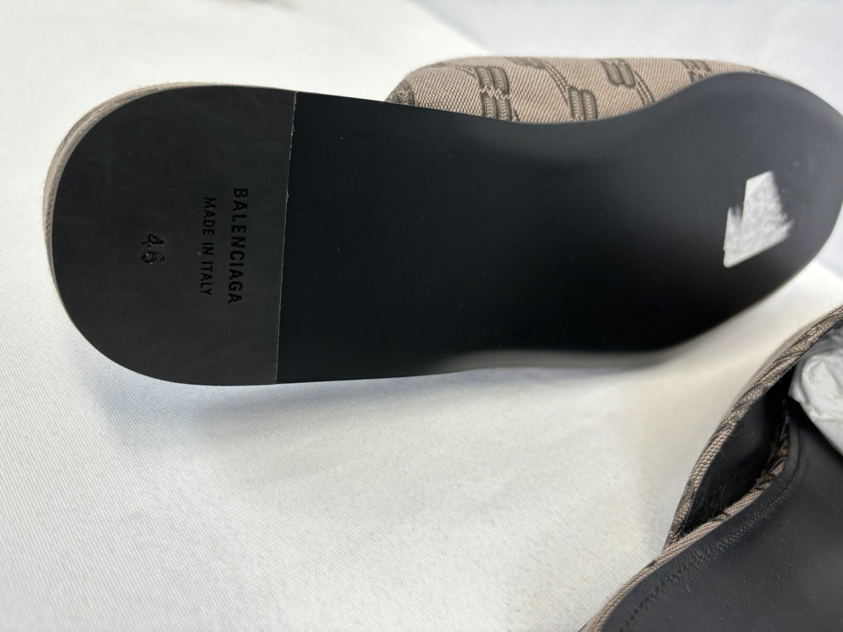 Balenciaga Men's Cozy BB Monogram jacquard slippers Sz US