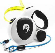 All-In-One 16Ft Retractable Dog Leash   LED Light, Poop Bag Holder, Chew-Proof C