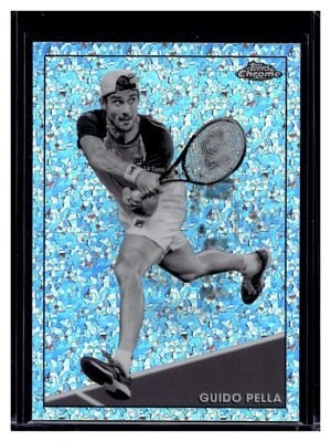 GUIDO PELLA 2021 TOPPS CHROME TENNIS MINI DIAMOND BLACK & WHITE REFRACTOR B&W SP