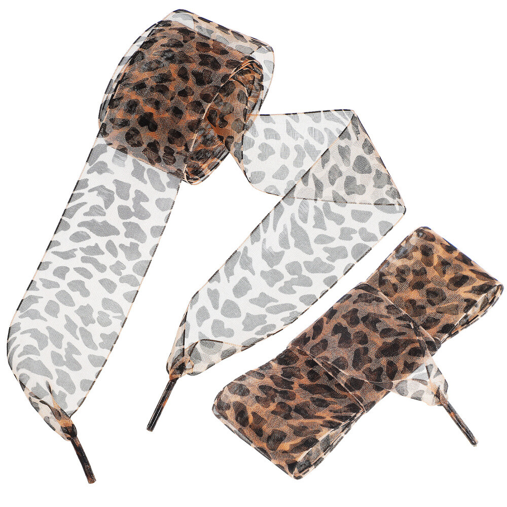 APL 2 Pezzi Lacci Leopardati Lacci Larghi Ricambio Lacci Fantasia