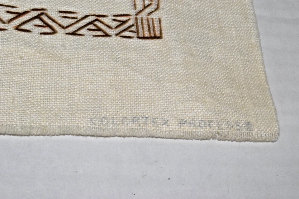 Vintage Linen Wall Tapestry 60s Colorful Embroidered Parrots 17.5 X 13.5 Inches - Image 4 of 4