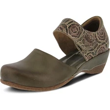 L’Artiste by Spring Step Womens Gloss-Pansy Leather Mary Jane - Olive 35M NEW