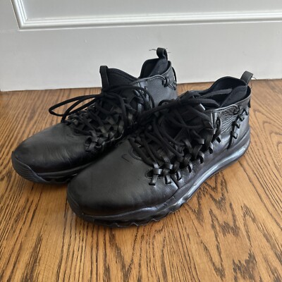 Nike Air Max TR17 Leather Triple Black Low Top Braided Sz 12.5