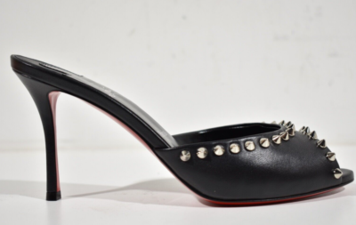 Christian Louboutin Me Dolly Spike 85 Black Backless Sandal Mule