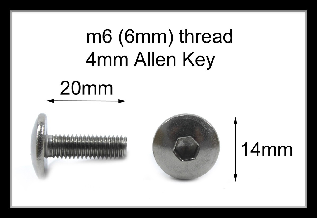 Honda Stainless Motorcycle Fairing Pan Head Allen Key Bolts m6 x