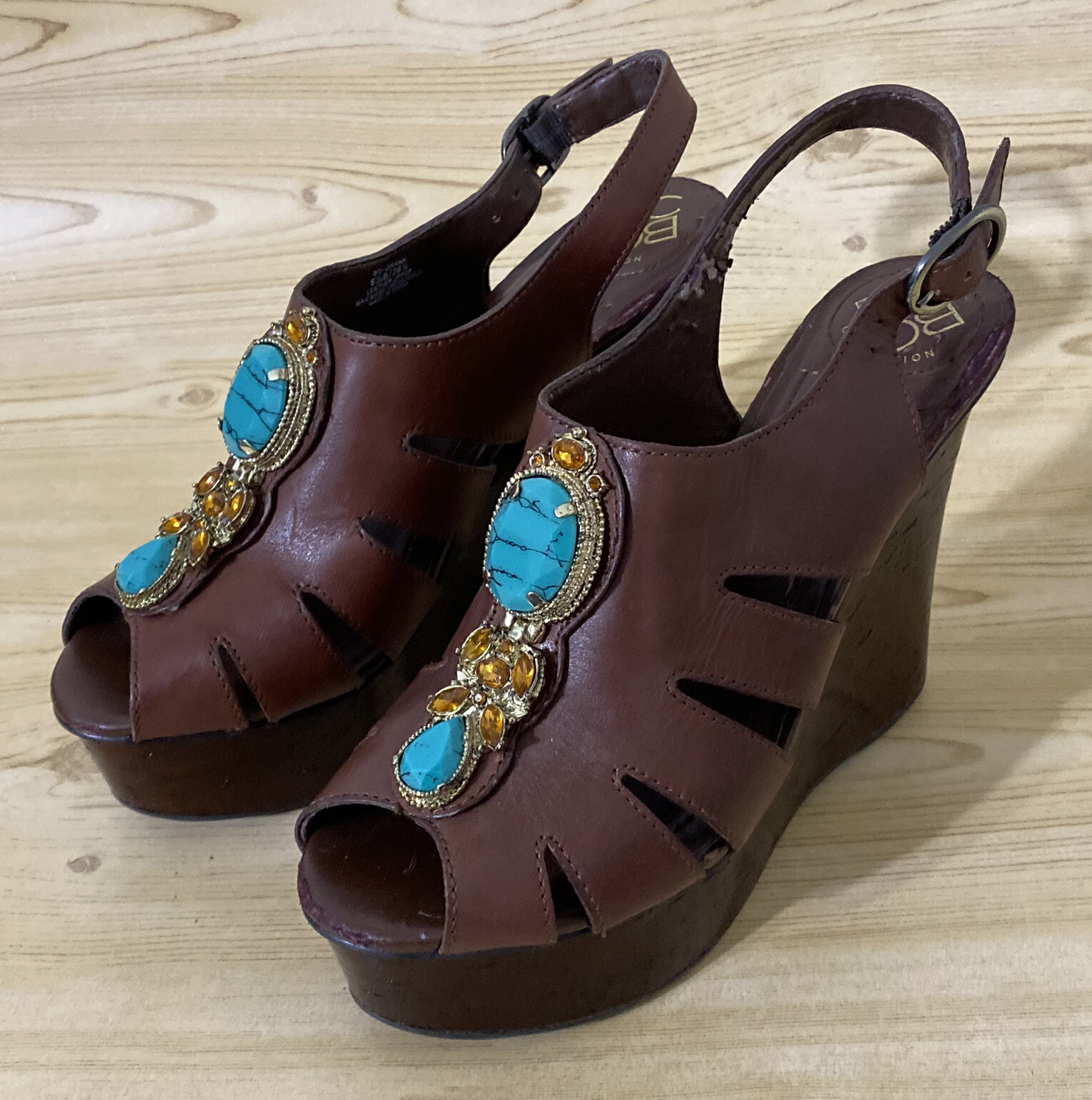 BCBGeneration Wedge Platforms Slingback Peep Toe … - image 6