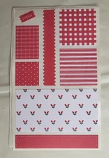 Mrs. Grossman's Scrapbook Symmetry Fabric Sticker  "Holiday Red" 20 Sheets