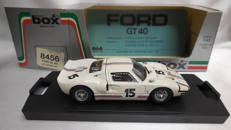 1/43 BOX MODEL 8456 FORD GT 40 #15 G. LIGIER / B. GROSSMAN 24H LE MANS 1966 - Immagine 3 di 4