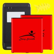 2x 3700mAh Battery Dock Charger Winder f Samsung Galaxy J3 (2018) SM-J337A Phone