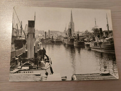 Postkarte Reval Hafen und St. Olaf Kirche VDA Kalender 1938 Deutsche in aller We