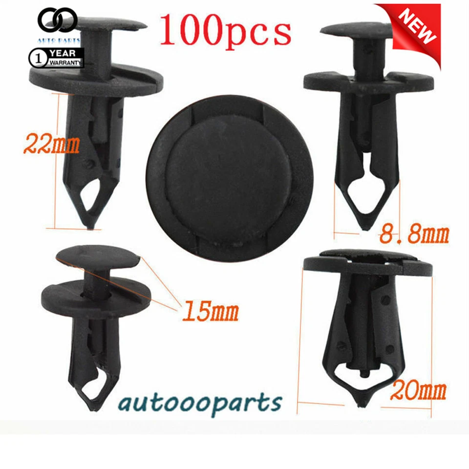 100pcs Fender Bumper Grille Push Type Retainer Clips Rivet for GM Universal - Image 2 of 4