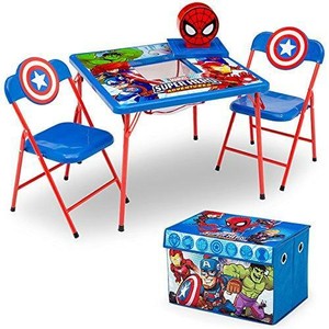spiderman folding table and chair set