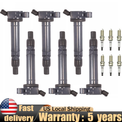 UF507 6 Ignition Coils + 6 Spark Plugs for Lexus GS300 GS350 IS250 LS460&Sequoia