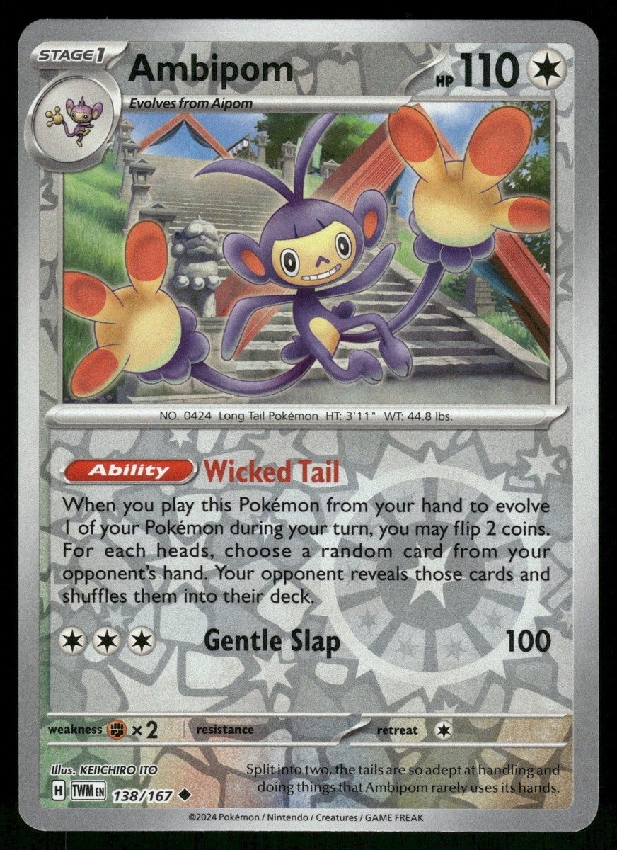 Ambipom Reverse Holo 138/167 SV06: Twilight Masquerade Pokemon