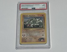🔥PSA 9 Brock's Rhyhorn Gym Heroes 22/132 Rare