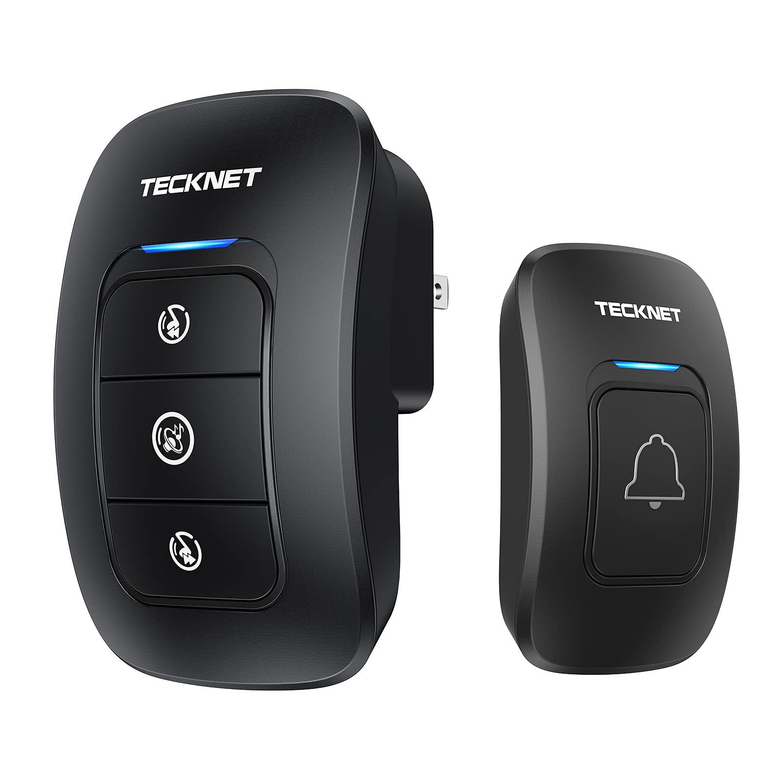 Wireless Doorbell, TeckNet Waterproof Wireless Door Bell Chime Kit with LED-image