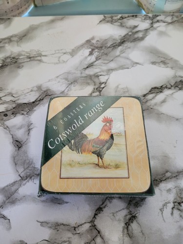 Set Of 6 Chicken Coasters New In Packet ,cotswolds Range.