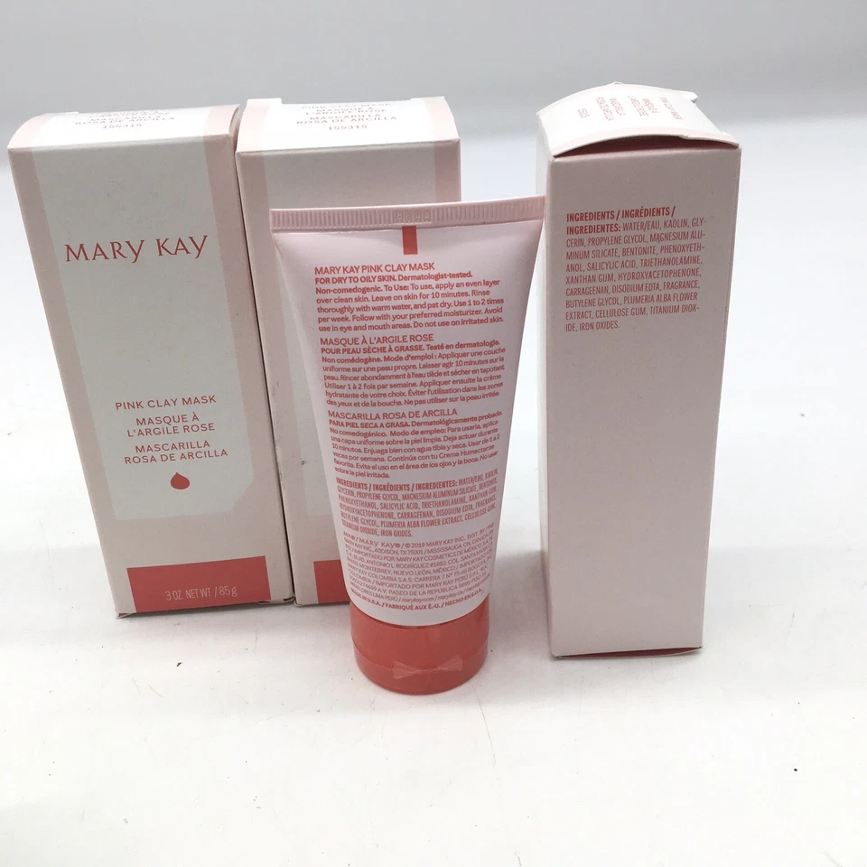 Mary Kay Pink Clay Mask 3 oz. Dry To Oily Skin 155315 Lot Of 3 New In Box - Image 4 of 4
