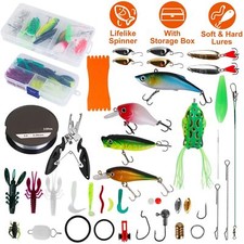 383Pcs Soft Fishing Lure Kits Fishing Hook Crankbait Spinnerbaits Bullet Sinkers
