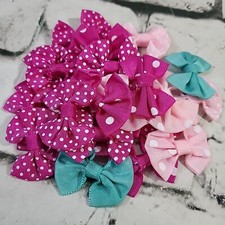 Lot of Mini Handmade Bows Assorted Pink Blue