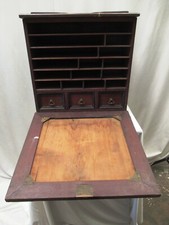 Antique Gentlemen'S Traveling Bureau Writing Box Secretary Lap Desk Victorian "