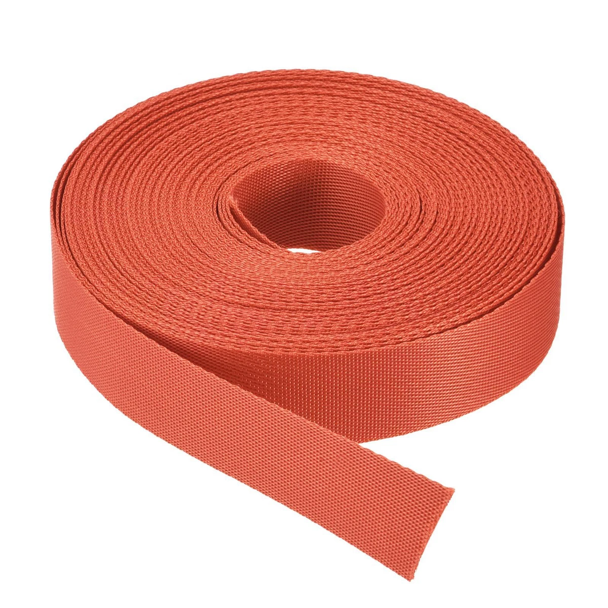 Flat Nylon Webbing Strap 1 Inch 15 Yards Orange for Backpack