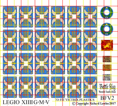 Shield Decals for Victrix Early Imperial Roman Legionaries. Legio XIIII G.M.V.