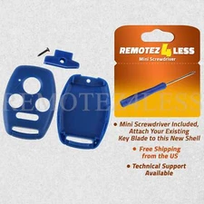 For 2006 2007 2008 2009 2010 Honda Civic EX Remote Key Fob Uncut Shell Case Blue
