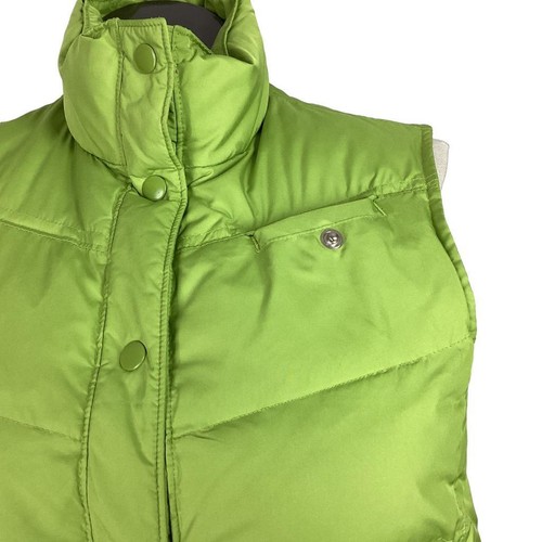 Gap Y2K Vest Women XL Lime Green Zip Up Down Puffer Pockets Vintage - Picture 3 of 9