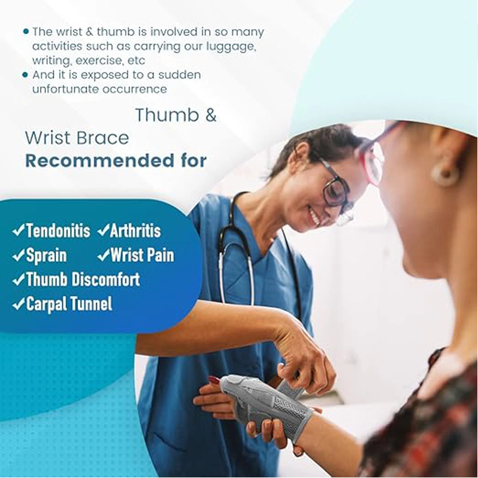 Thumb Splint Brace Spica with Wrist Support for Arthritis & Carpal Tunnel Pain Thumb Splint Brace Spica with Wrist Support for Arthritis & Carpal Tunnel Pain