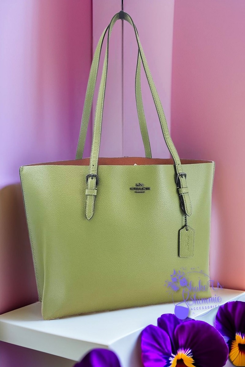 COACH オリーブグリーン レザーバッグ Coach MOLLIE Tote OLIVE GREEN 1671 Shoulder Bag Travel HTF