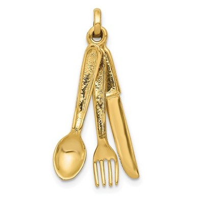 14K Messer, Gabel und Löffel Bettelarmband Halskette