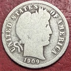 1909-S Barber Dime. Better Date. Free Shipping