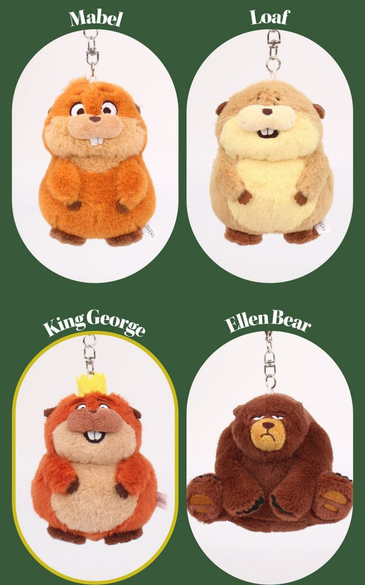 Jewelvon ジュエルボンベア　マイヤー織　ビンテージぬいぐるみの三英 Disney Hoppers Mabel, Loaf, King George, Ellen Bear official Plush