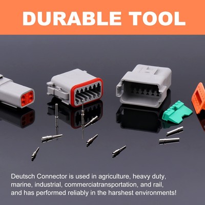 Newdeli 17 Juegos De Conectores Deutsch Kit De Conectores De 2 4 6 8 12 Pines 16 Awg Conectores De Cable Impermeables Macho Y Hembra Conectores De
